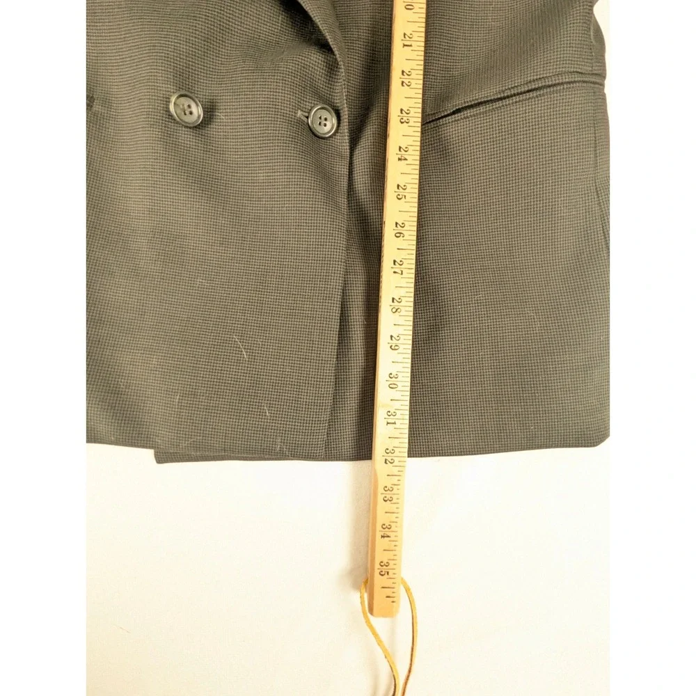Lord & Taylor Mens 42R Double Breasted Blazer Pure Virgin Wool Grey Houndstooth